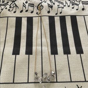 Raw 7 Herkimer Stone Gold Filled Bar and Beaded 20 inch Cable Chain Necklace